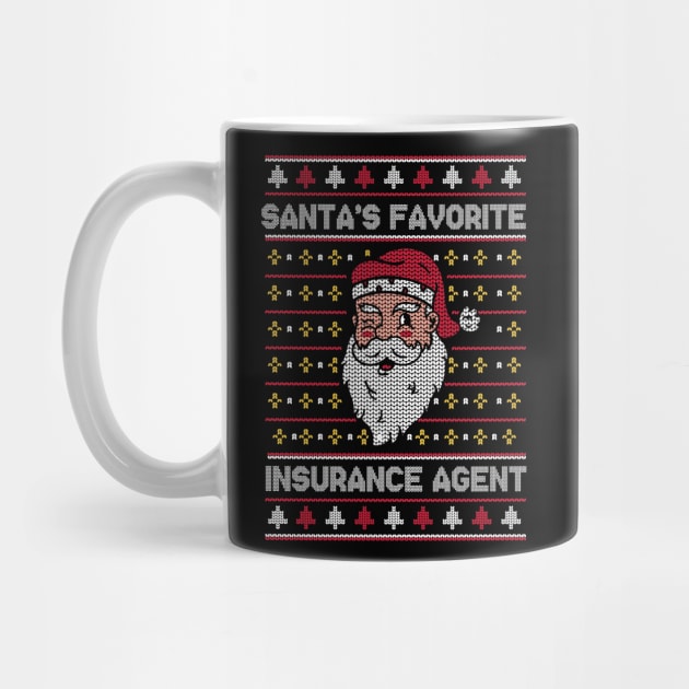 Santa's Favorite Insurance Agent // Funny Ugly Christmas Sweater // Insurance Sales Holiday Xmas by Now Boarding